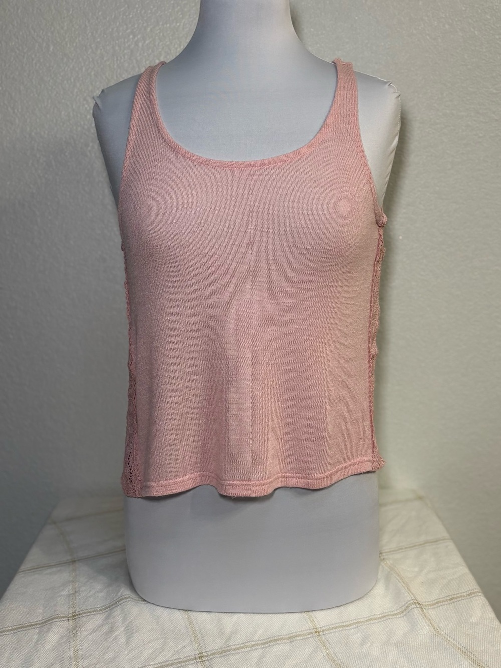 Divided Light Pink Knit Scoop Neck Tank Top